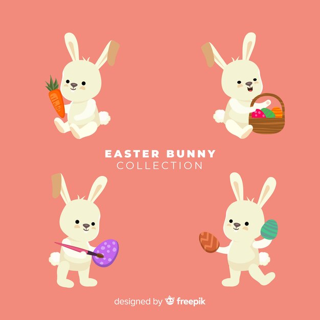Colección de conejos de pascua