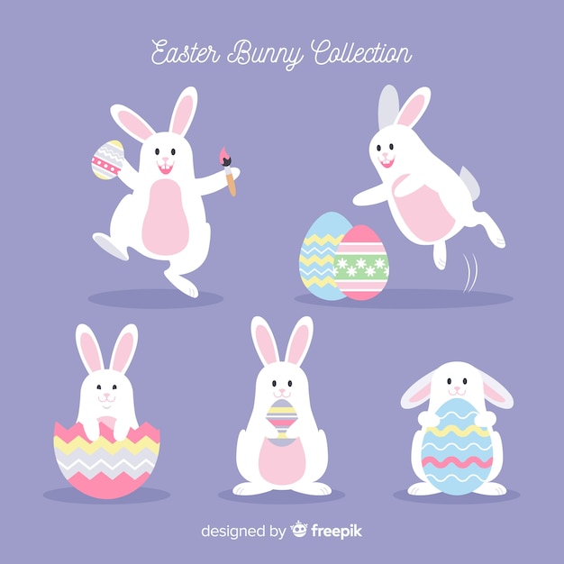 Colección de conejos de pascua 