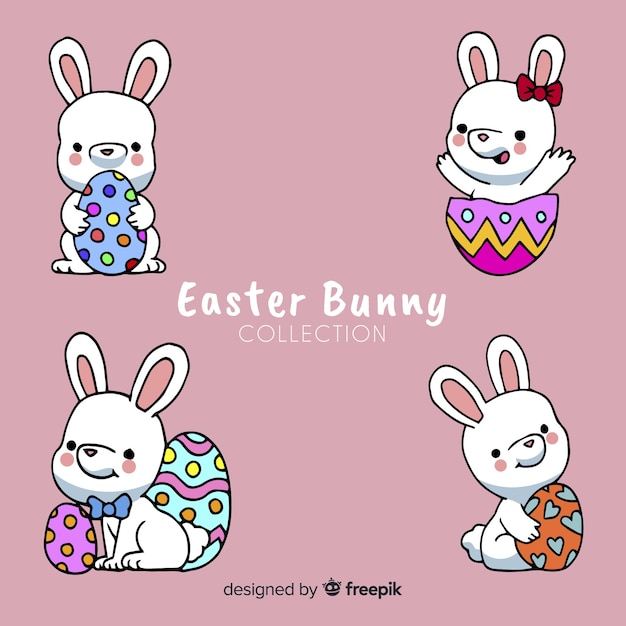 Colección de conejos de pascua