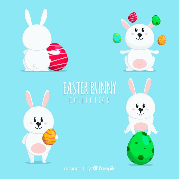 Colección de conejos de pascua
