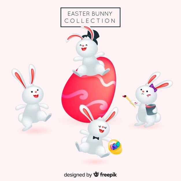 Colección de conejos de pascua