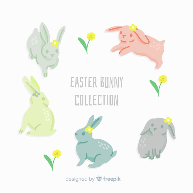 Colección de conejos de pascua