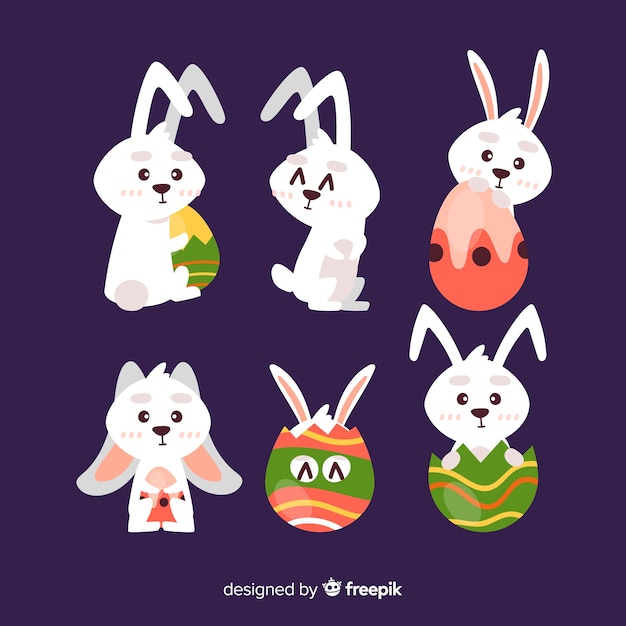 Colección de conejos de pascua