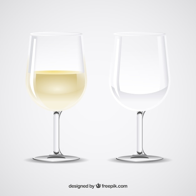 Vector gratuito colección de copas de vino en estilo realista