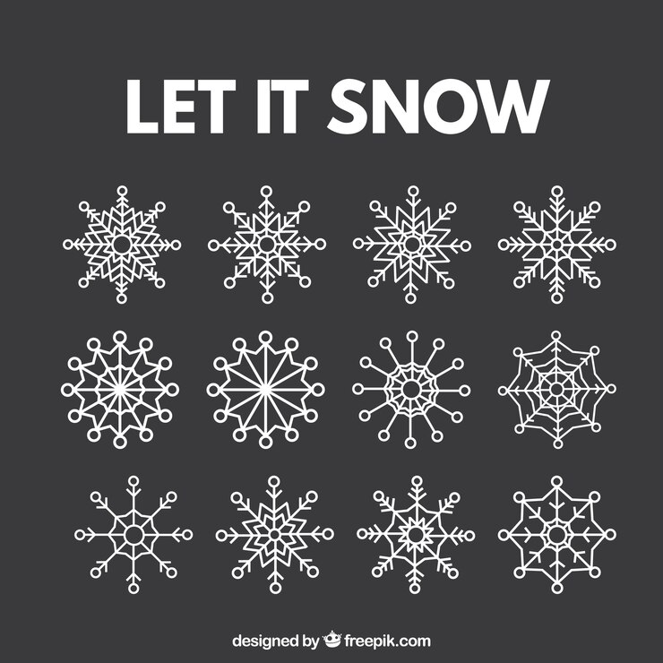 Vector gratuito colección de copos de nieve ornamentales
