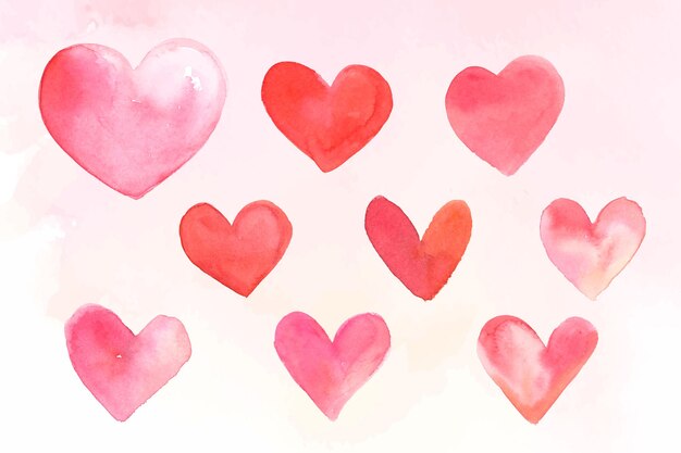 Colección de corazón rosa vector edición de san valentín