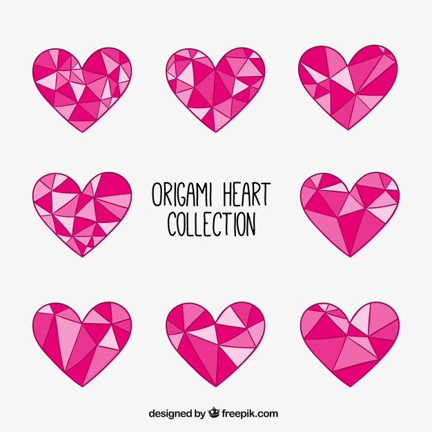 Colección de corazones geométricos 
