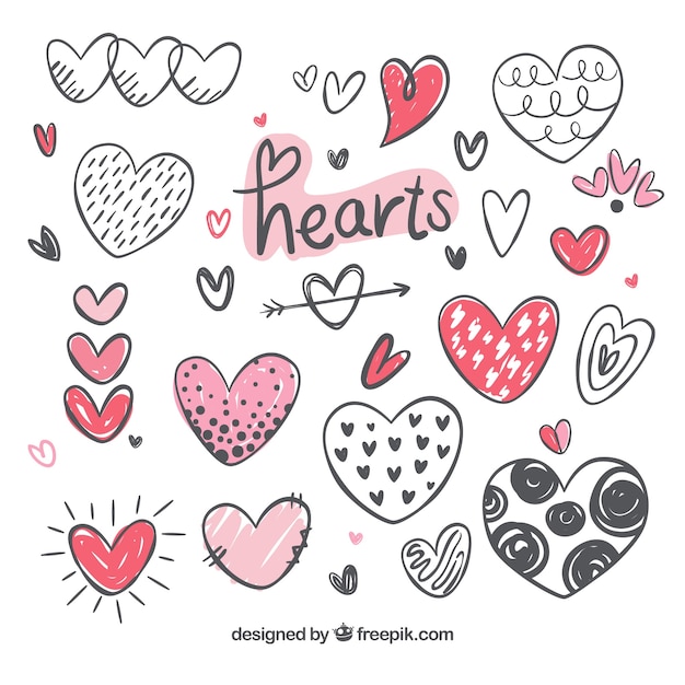 Colección de corazones hechos a mano