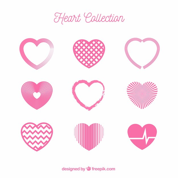 Colección corazones planos