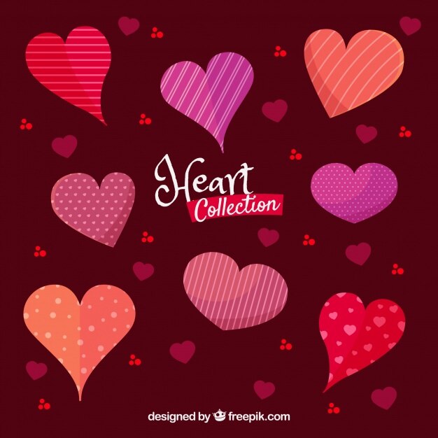 Colección corazones planos