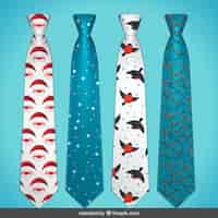 Vector gratuito colección de corbatas estampadas