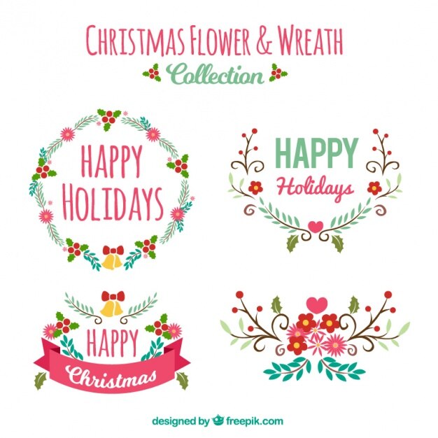 Colección de coronas decorativas de navidad