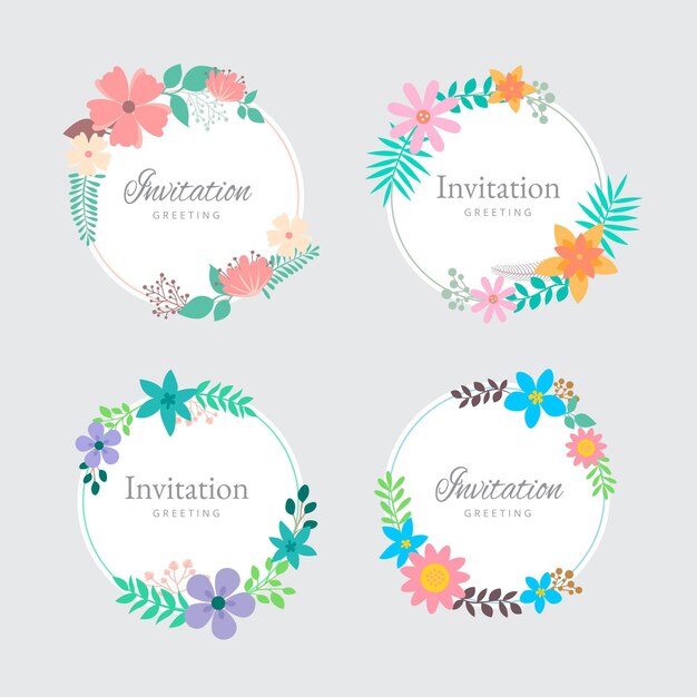 Colección de coronas florales