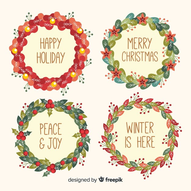 Colección de coronas de navidad