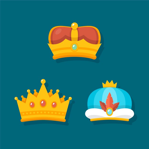 Colección coronas reyes magos planas