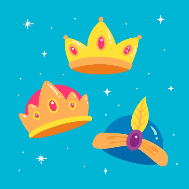 Colección coronas reyes magos planas