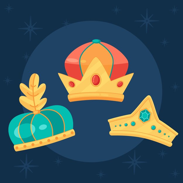 Colección coronas reyes magos planas