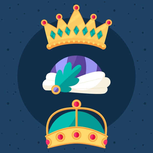 Colección coronas reyes magos planas
