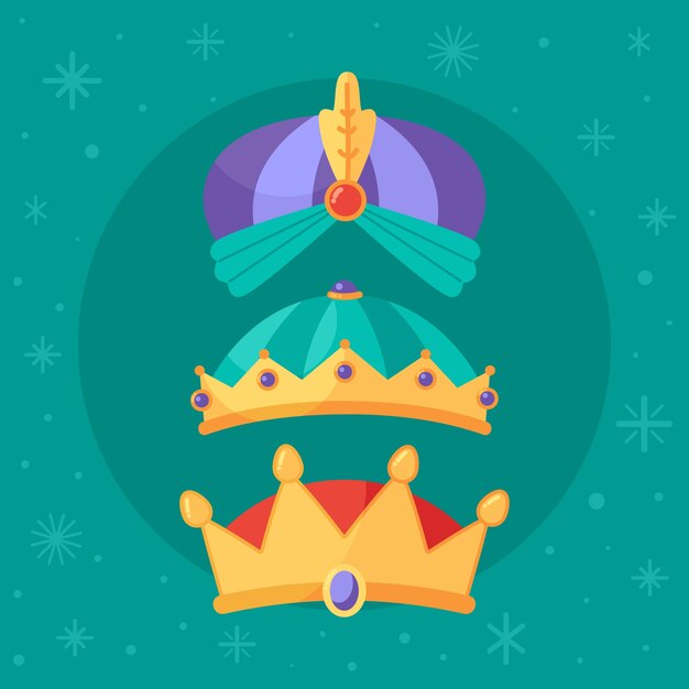 Colección coronas reyes magos planas