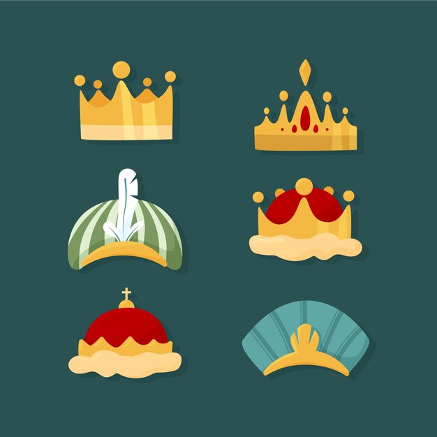 Colección coronas reyes magos planas