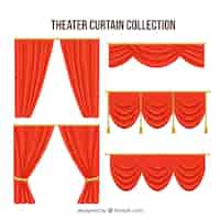 Vector gratuito colección de cortinas rojas de teatro