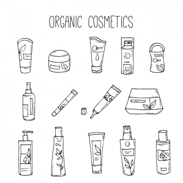 Vector gratuito colección de cosméticos orgánicos