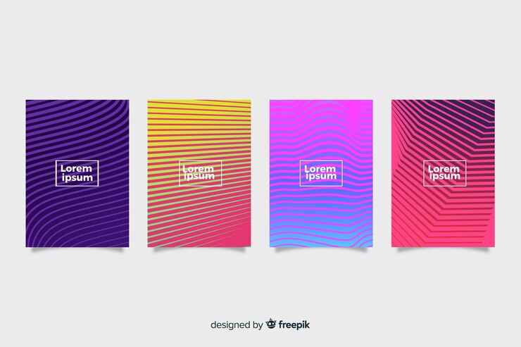 Vector gratuito colección covers coloridas líneas geométricas