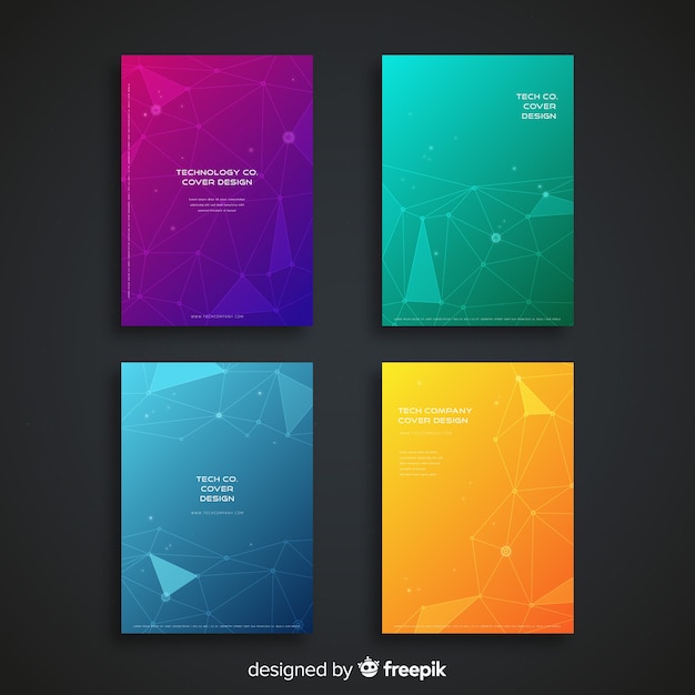 Colección de covers coloridos de tecnología