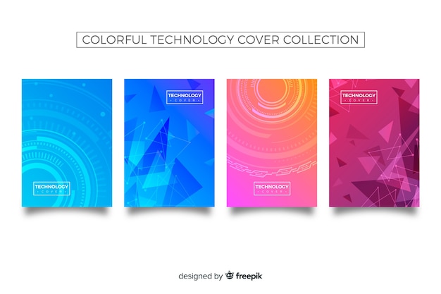 Colección covers degradadas concepto tecnología