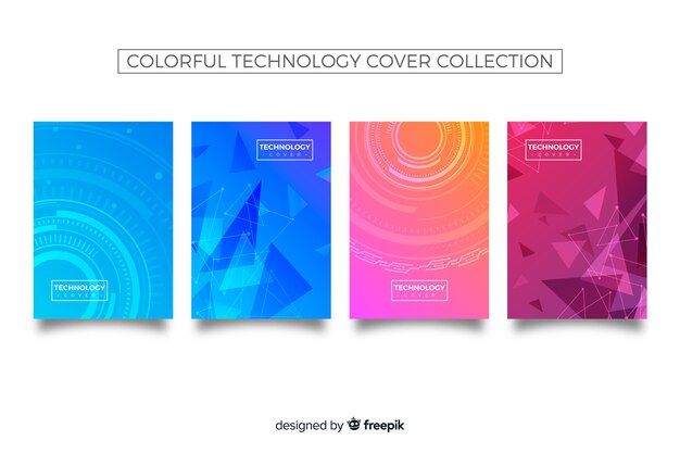 Colección covers degradadas concepto tecnología