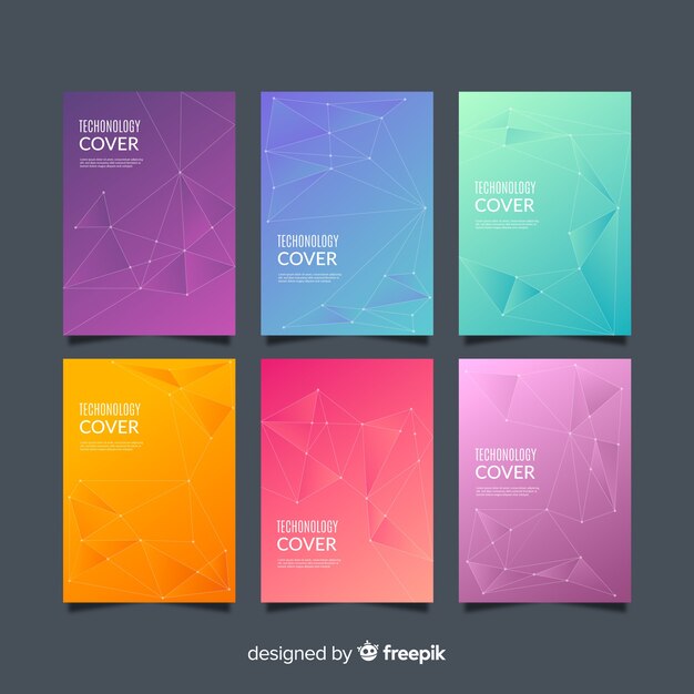 Colección covers degradadas concepto tecnología