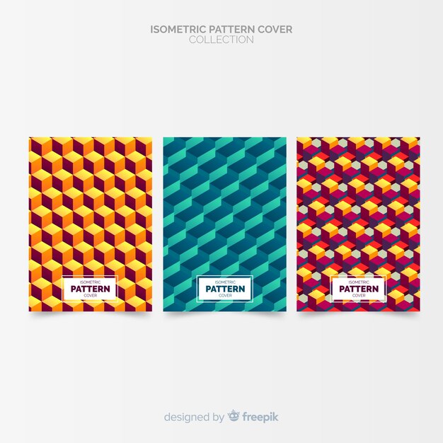 Colección covers estilo isométrico coloridas