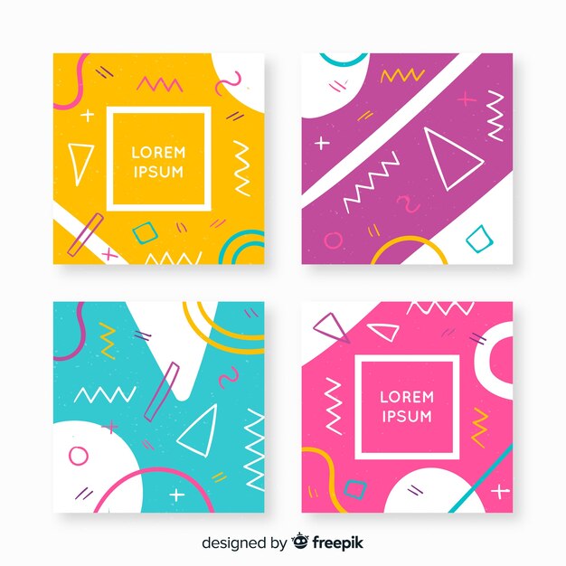 Colección de covers en estilo memphis