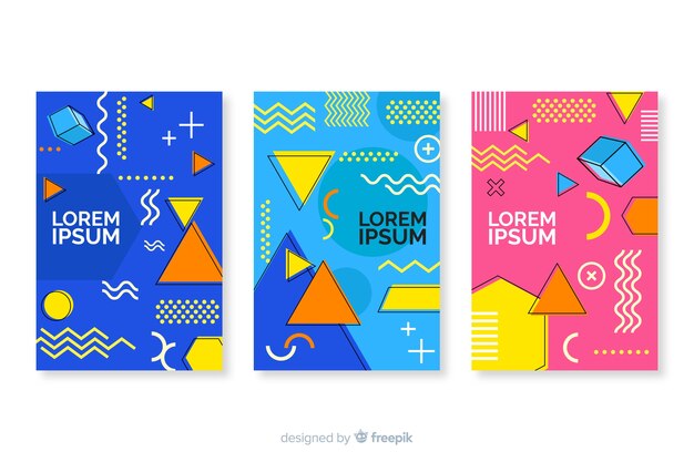 Colección de covers en estilo memphis