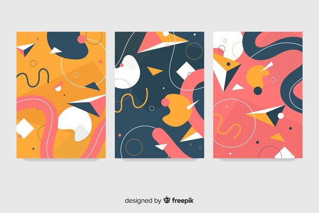Colección de covers en estilo memphis