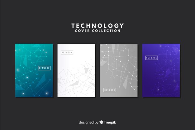 Colección covers estilo tecnológico degradadas