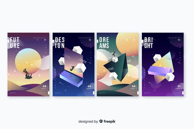 Colección de covers con formas geométricas anti gravedad