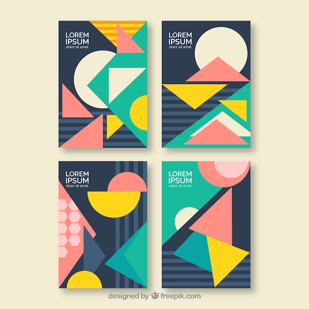 Colección de covers con formas geométricas