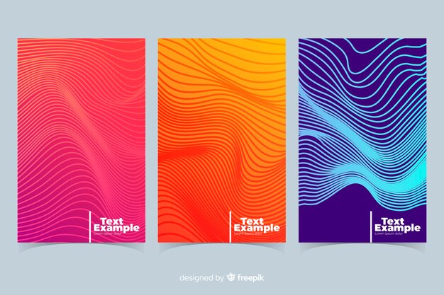 Colección covers líneas geométricas coloridas
