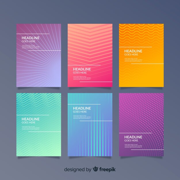 Colección covers líneas geométricas coloridas