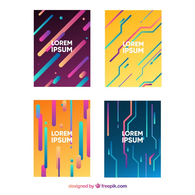 Colección de covers con líneas