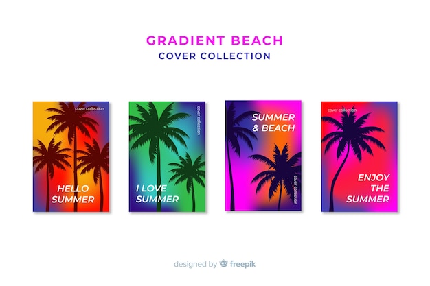 Colección de covers de playa con degradado