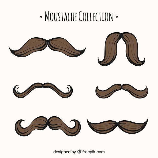 Colección creativa de bigotes dibujados a mano