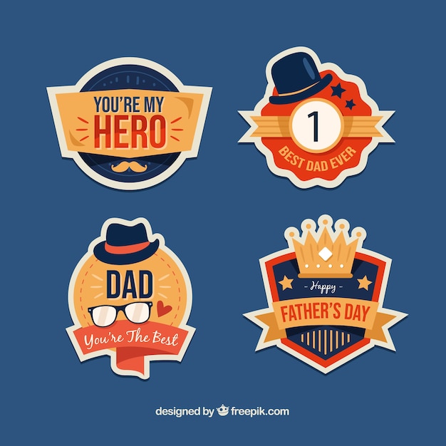 Vector gratuito colección creativa de etiquetas para el día del padre