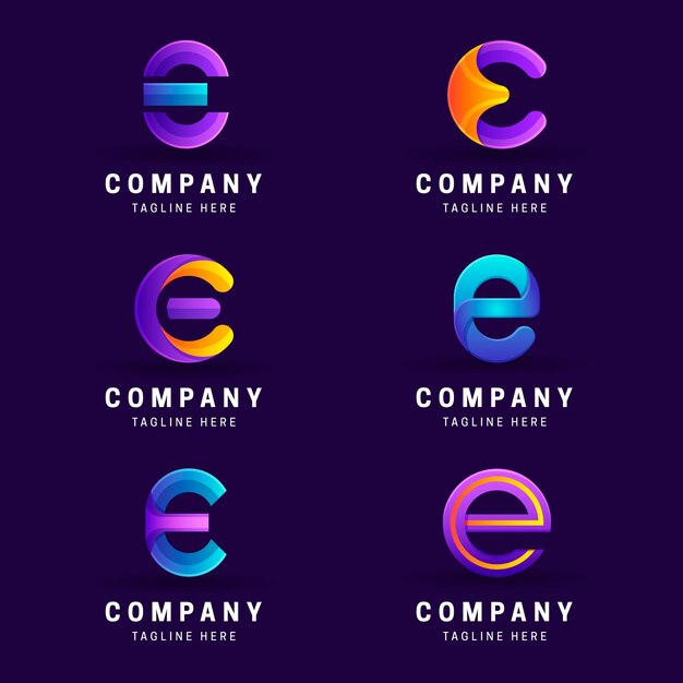 Colección creativa de logos degradados e