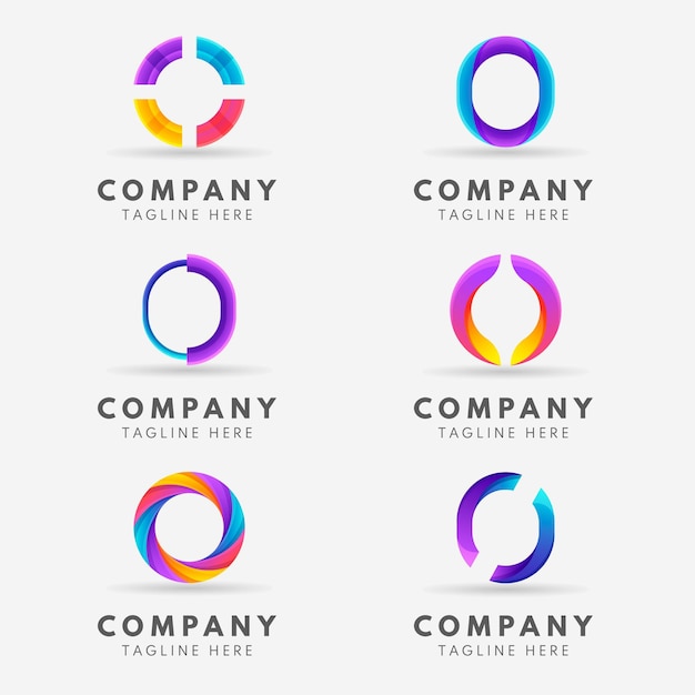 Colección creativa de logos degradados o