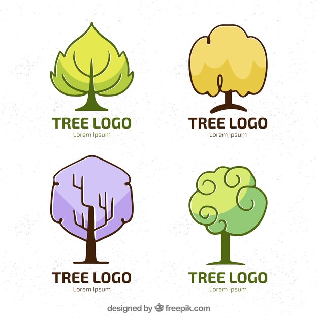 Colección creativa de logotipos de árboles
