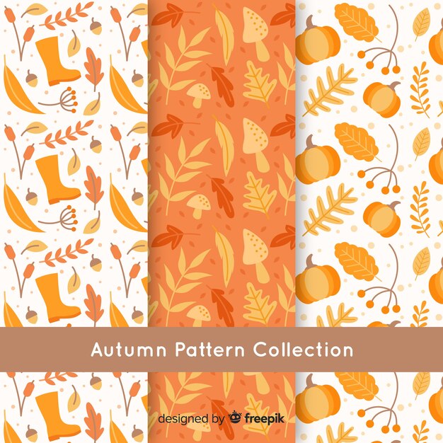 Colección creativa de patrones de otoño