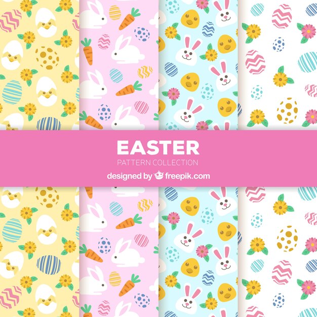 Colección creativa de patrones de pascua