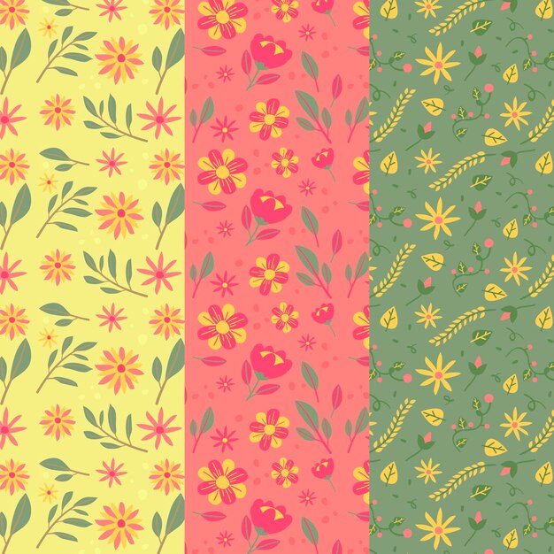 Colección creativa de patrones de primavera